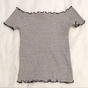 ZARA Striped Off-the-shoulder Crop top, Size 2